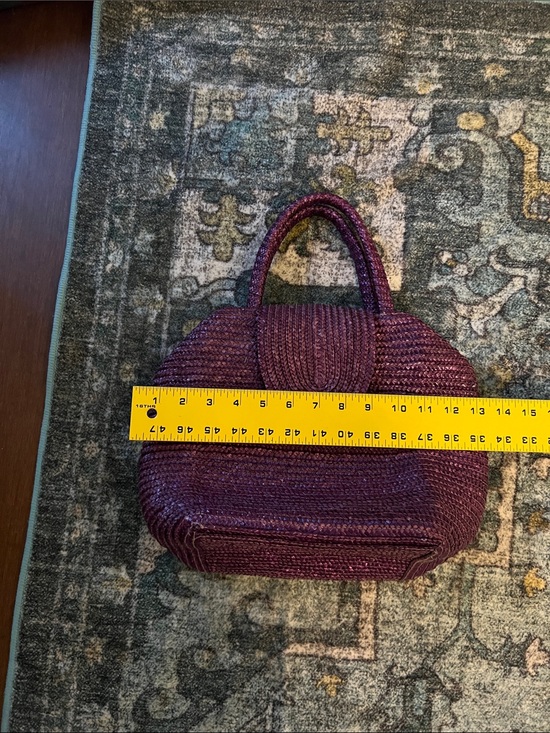 Handbags - Handwoven Purple Straw Top-Handle Bag